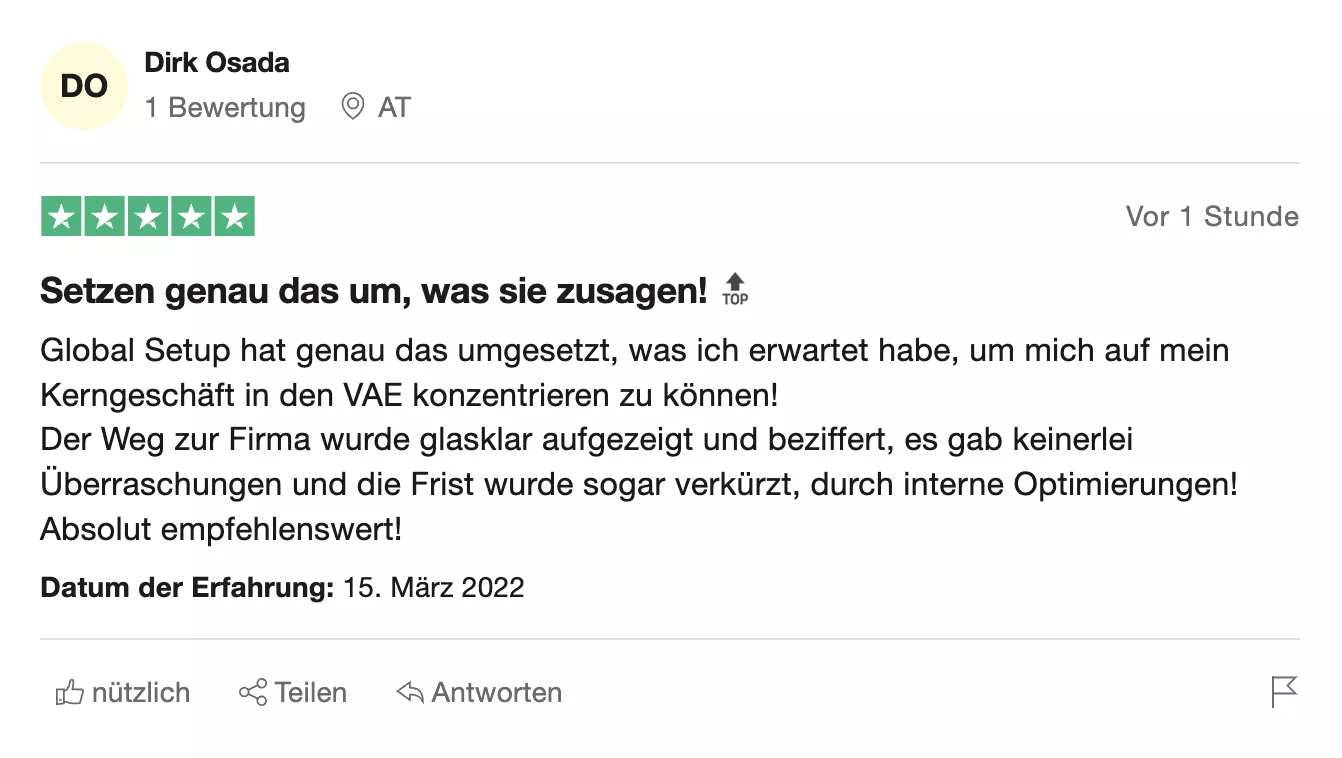 valutazione impostazione globale trustpilot