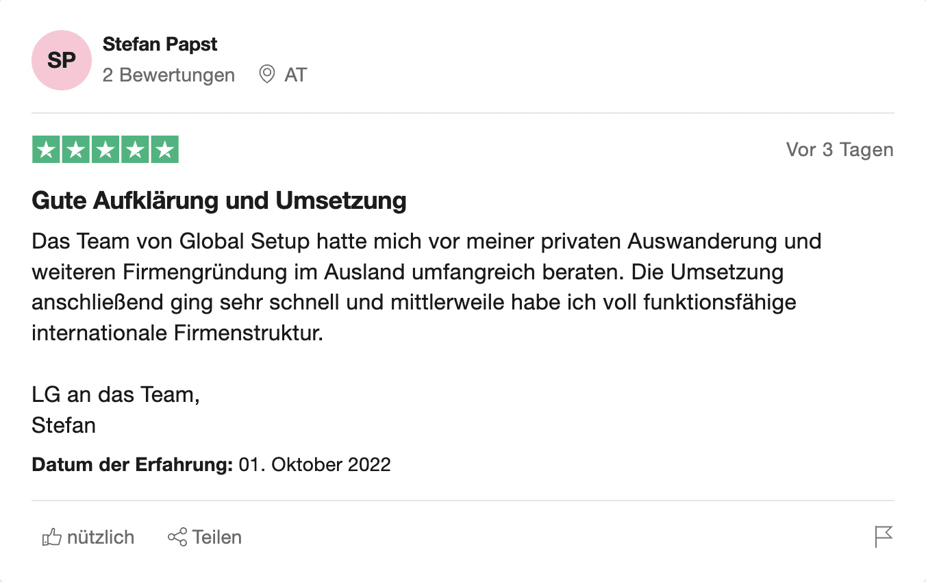 trustpilot revire configuración global